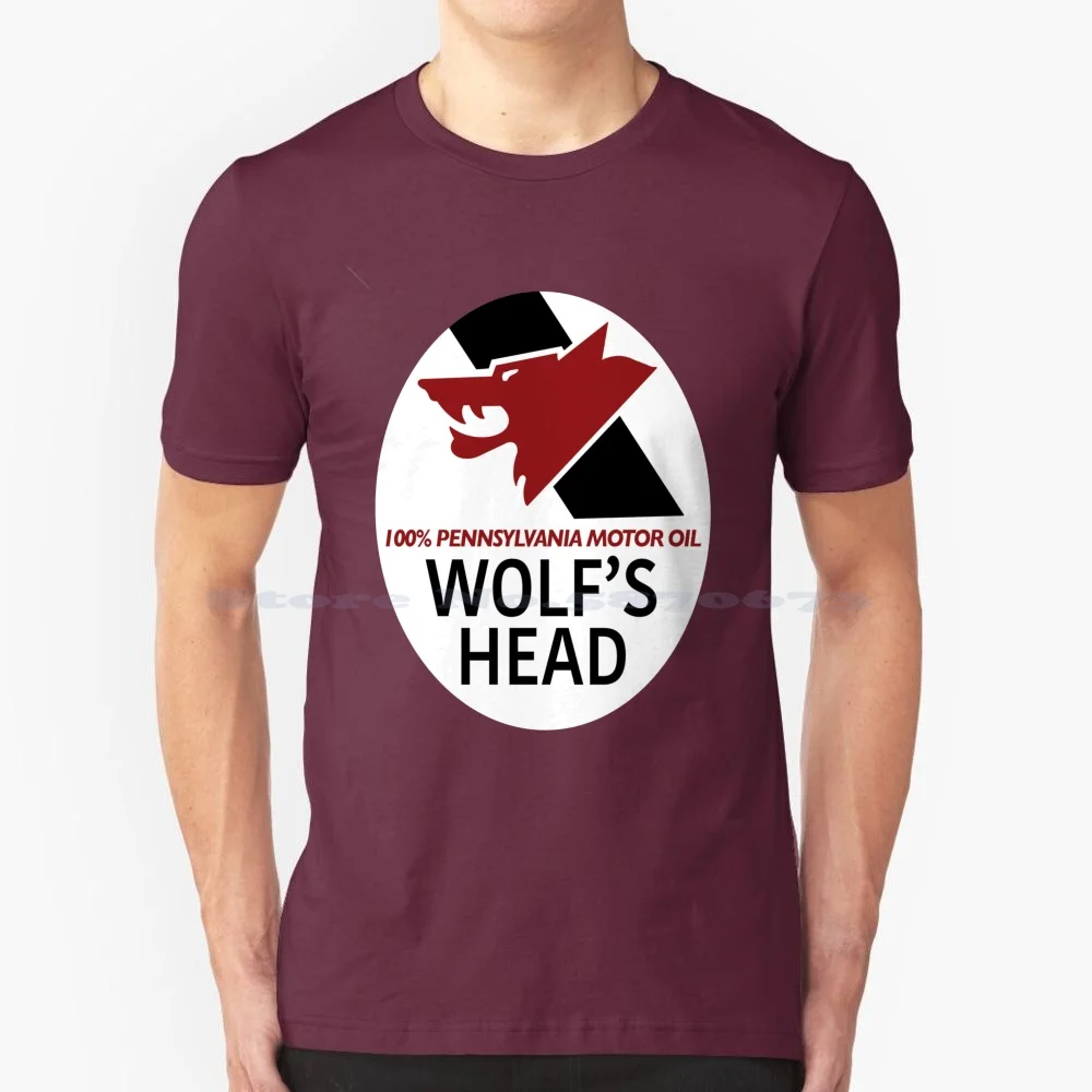 Wolfs Head Motor Oil T Shirt 100% Cotton Tee Wolfs Head Motor Oil Vintage Gasoline Retro Gasoline Oil And Gas Gas Station Car