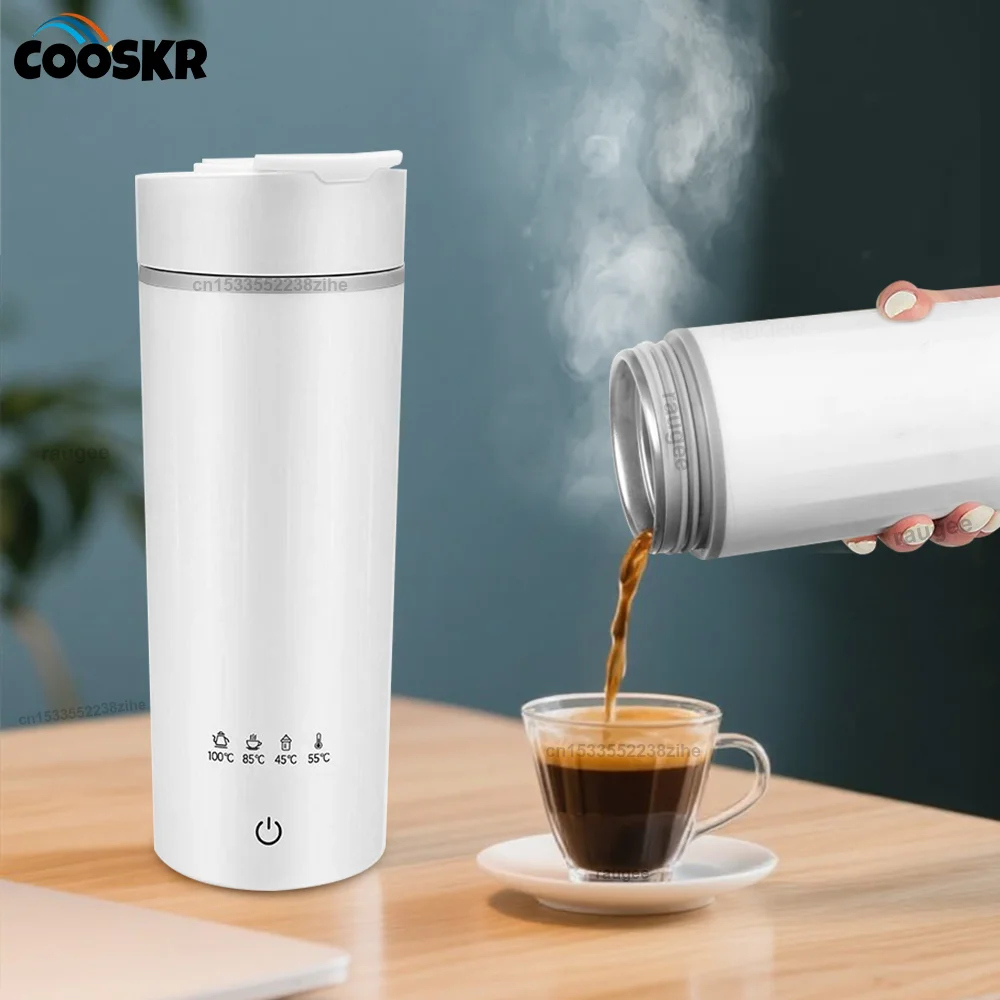 Hervidor eléctrico portátil, Mini Hervidor eléctrico, tetera para té y café, taza térmica de agua antiescaldaduras, botella de agua caliente para mantener el calor para viajes