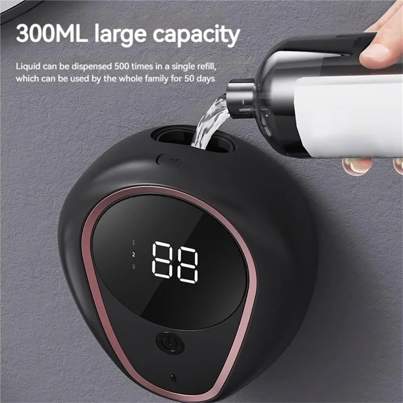 300ml Intelligent Soap Dispenser Bubble and Wash Hands Foam Automatic Wall Mounted Sensor Soap Dispenser for Bathroom Kitchen
