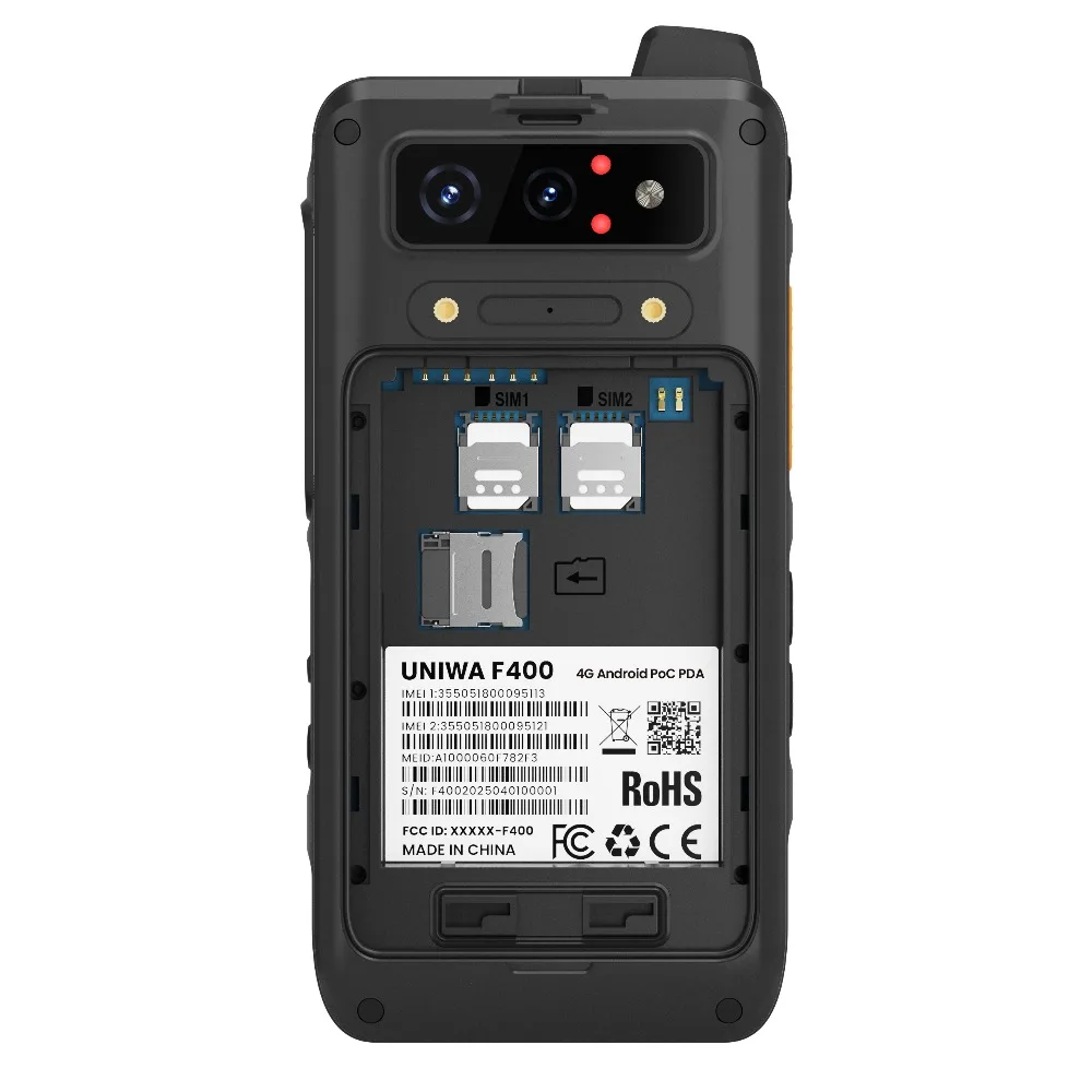 UNIWA F400 Rugged PDA 4G Global Public Network Walkie-Talkie Zello Phone Android15 Detachable 4350mAh 4.0“ NFC Add Charging Dock