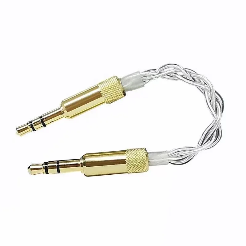 Customize 4-Strands 3.5mm Male to 3.5mm AUX High Purity Silver Wire Audio Cable For Walnut V2/V2S Zishan Z1/Z2 Amplifier MP3 DIY