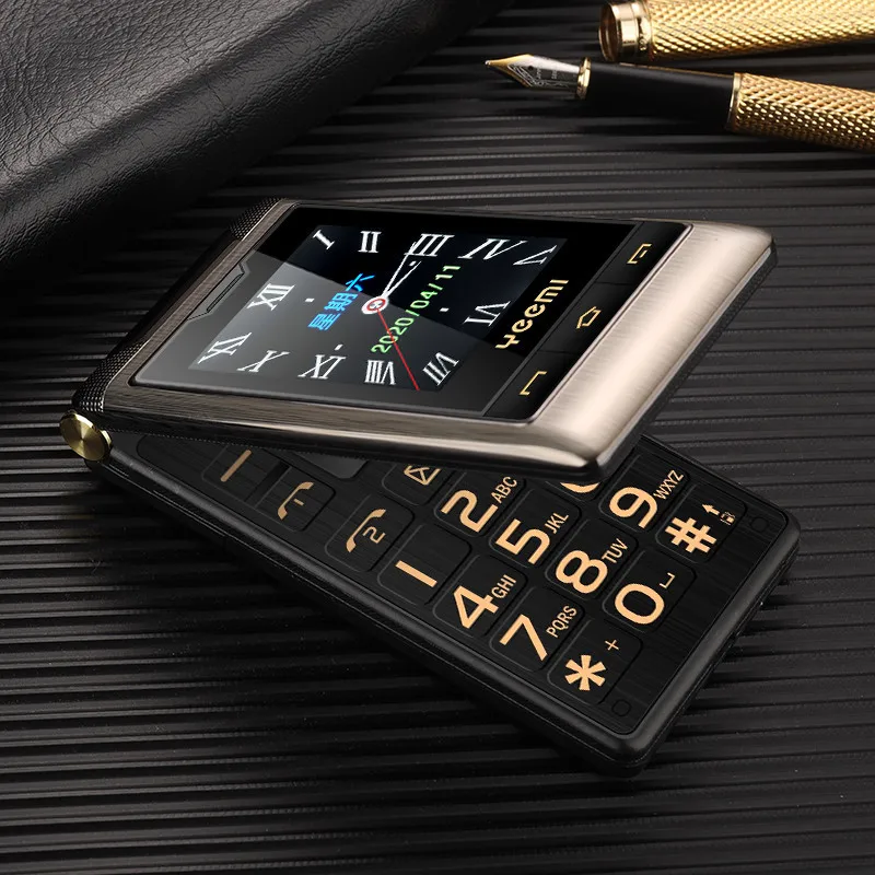 Yeemi G10-C 2G GSM ثنائي الشريحة شاشة مزدوجة الوجه ميزة الهاتف جبهات كبيرة بصوت عال لكبار السن 2.8 بوصة FM Mp3/Mp4 BT كبار السن الهاتف المحمول