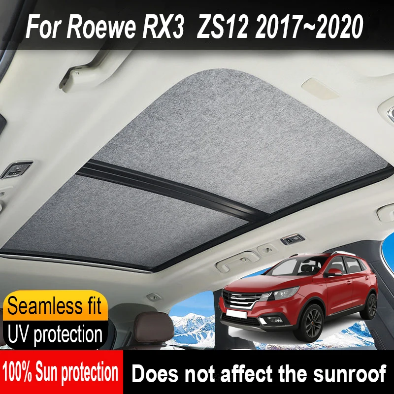 Car Sunroof Insulation Roof Visor For Roewe RX3 ZS12 2017~2020 2019 Sun Protection Electrostatic Adsorption Sky Curtain Sunshade