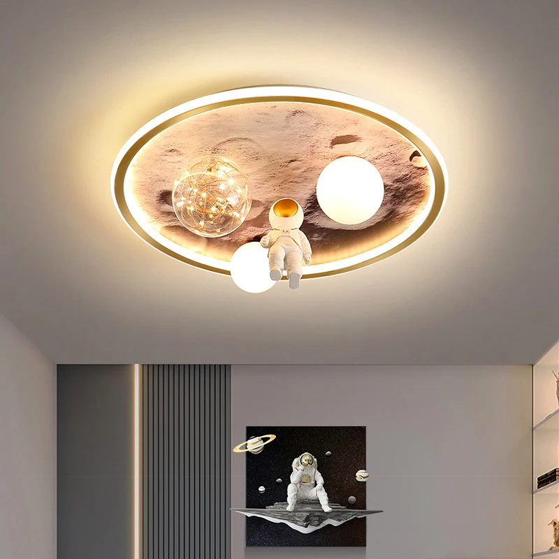 Imagem -02 - Nordic Astronaut Lamp For Home Decoration Luzes de Teto Led Inteligentes Iluminação Interior Kids Bedroom Decor Living Room