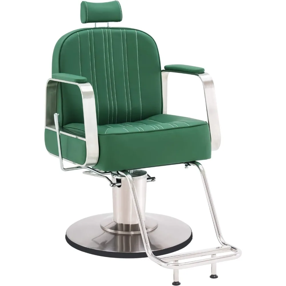 Salon Chair for Hair Stylist, All Purpose Hydraulic Barber Styling Chair, Beauty Spa Equipment (Green)