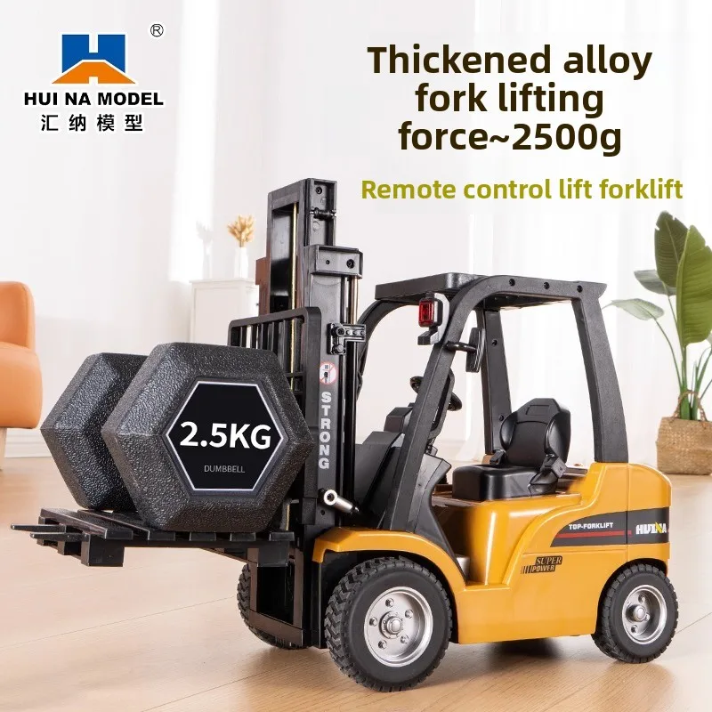 

Huina 677 1:10 Remote Control Forklift 8-channel Excavator Semi-Alloy Version Large Remote Control Engineering Car Toy
