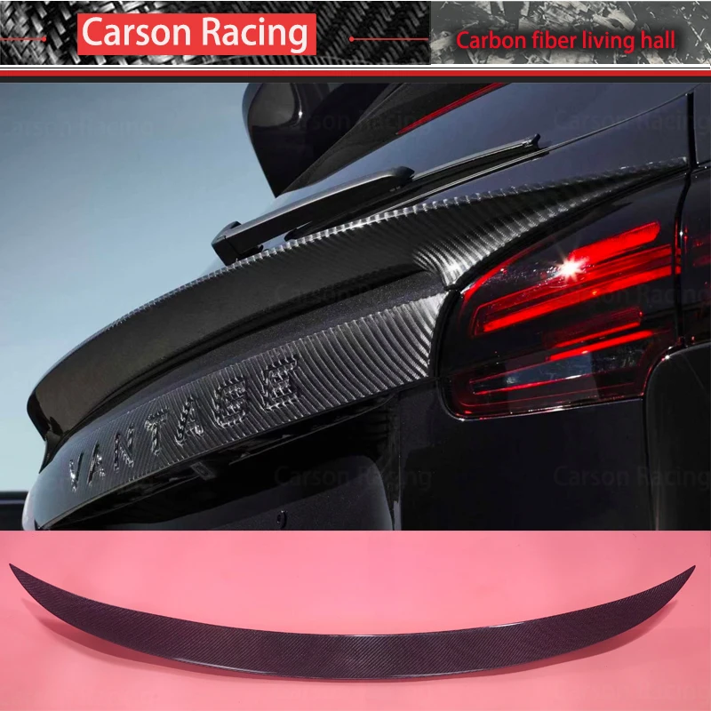 

For Porsche Cayenne 958.2 install Real Carbon Fiber Rear Trunk Spoiler Cayenne Carbon fiber center wing spoiler