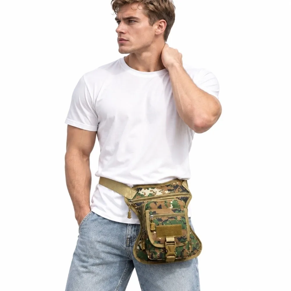 Unisex Multifunctional Motorcycle Thigh Bag Portable Thigh Pack Adjustable Strap Waterproof Drop Leg Bag Motorcycle Riding