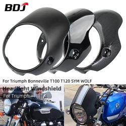 BDJ Bonneville Front Head Windshield Motorcycle Headlight Fairing Flyscreen Surround Classic For Triumph Bonneville T100 T120