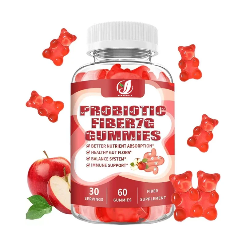 Adult Fiber Gummies, Probiotic Fiber Gummies, Sugar Free, Digestive Health Support, Intestinal and Immune Health -60 Gummies
