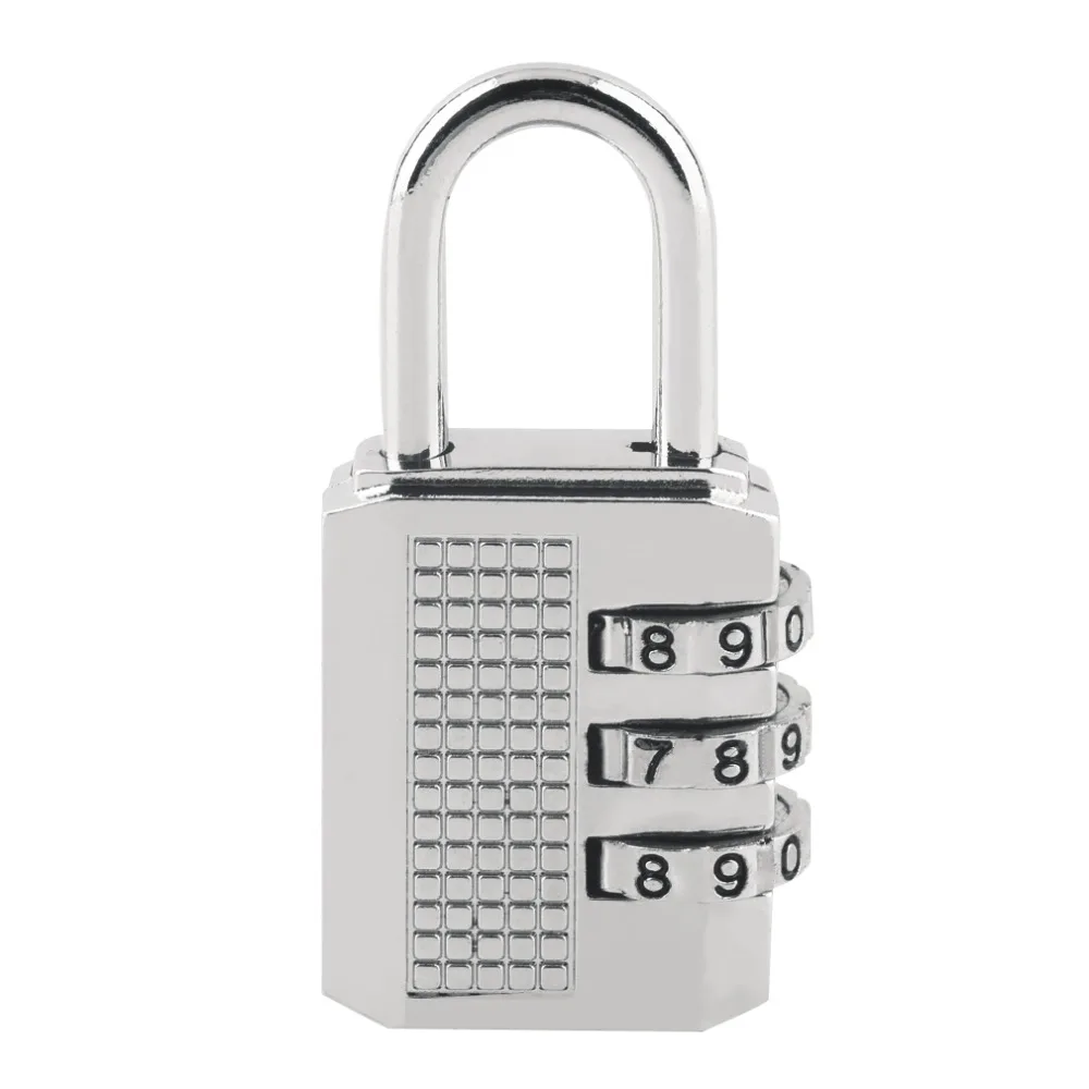 top safeyt 3/4 Dial Combination Padlock Locker Door Toolbox Luggage Suitcase Lock