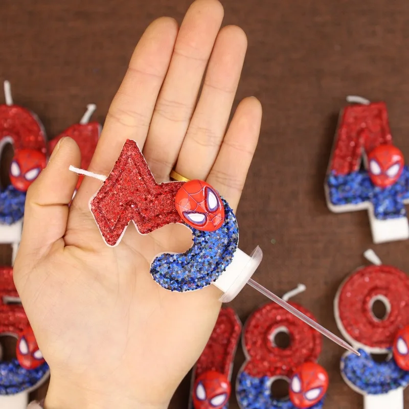 New Spidey And Friends Cup Plate Kit Kids Favors Boy 1-9st Birthday Party Decoration Baby Shower Supplies Spider-man Candles view 4