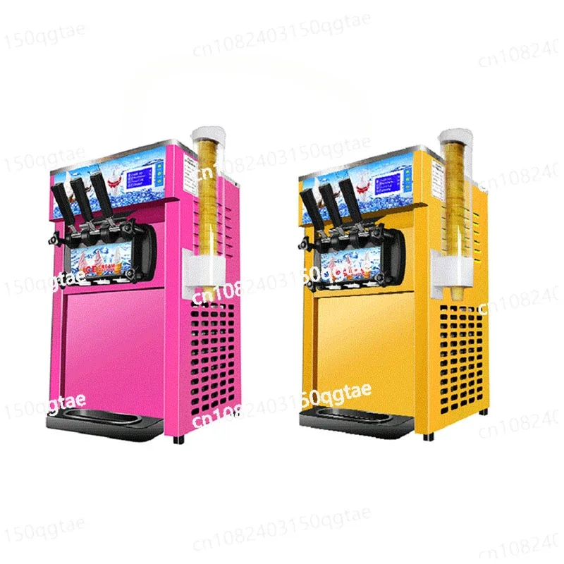 Electric 220/110V Soft Ice Cream Machine with 3 Different Flavors Fruit Freezer Hard Mixing Ice Cream Making Machine