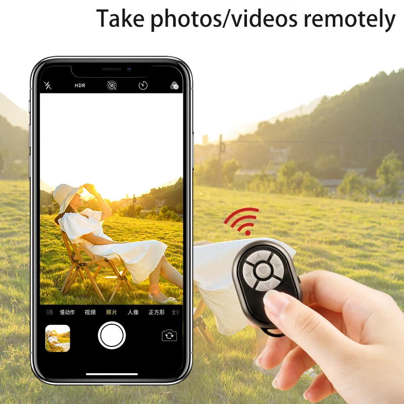 Bluetooth Remote Camera Video Controller For iPhone Android Mobile Phone Universal Remote Control For Tiktok Movie Page Turning