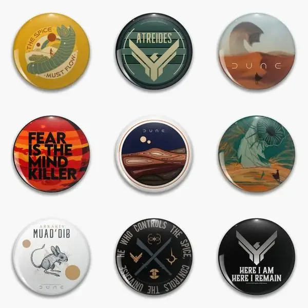 Atreides The Spice Must Flow House Circular Art Design On Dune Soft Button Pin Customizable Lover Brooch Women Gift Lapel Pin