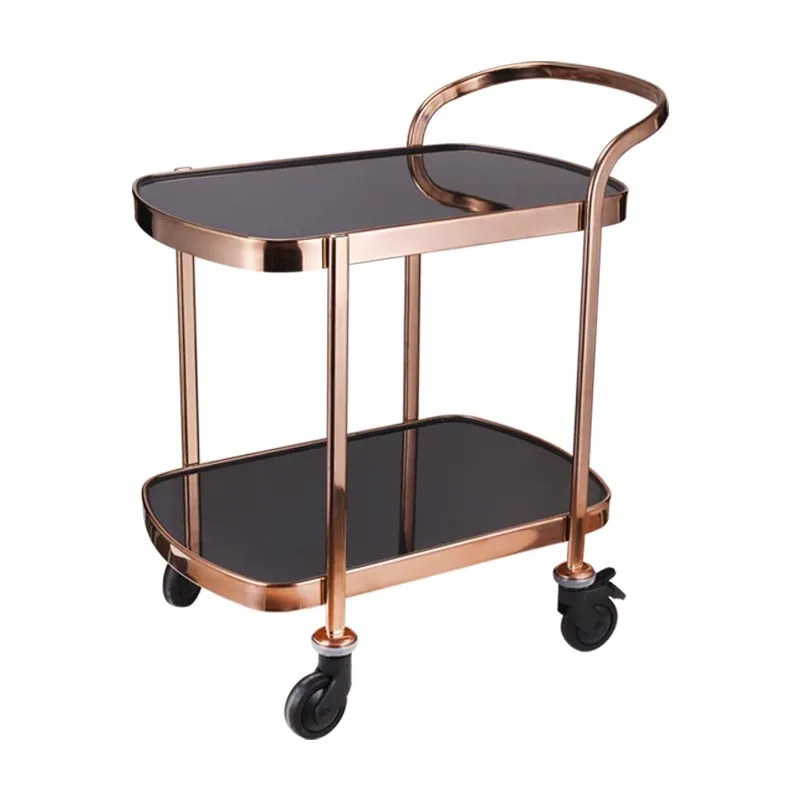 Hot Sales Deluxe Stainless Steel Dining Car Trolley Cart Hotel Restaurant Wine Trolley Service for Food Delivery Van