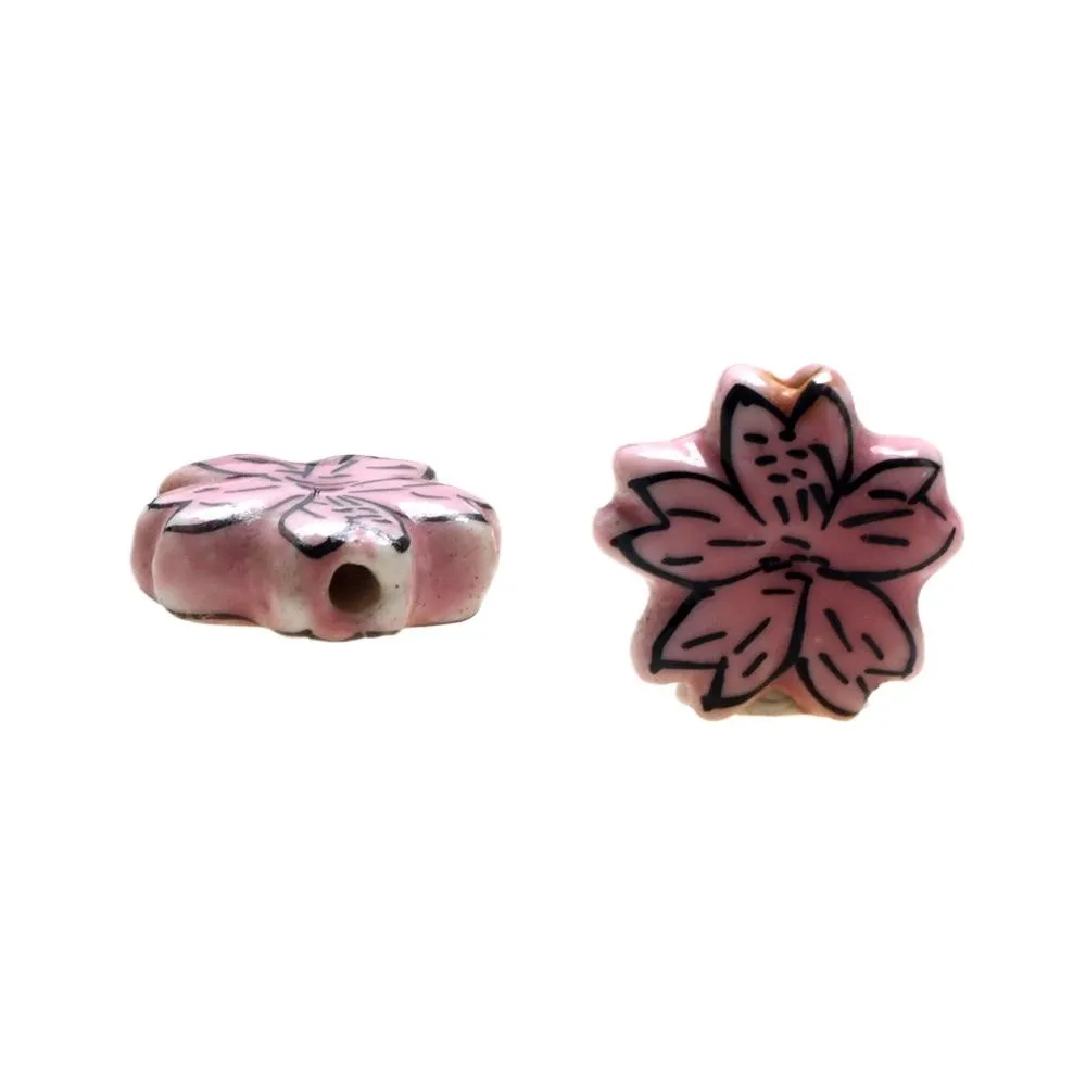 3 unids/lote de flores pequeñas de cerámica DIY collar/pulsera/pendientes para hacer joyería