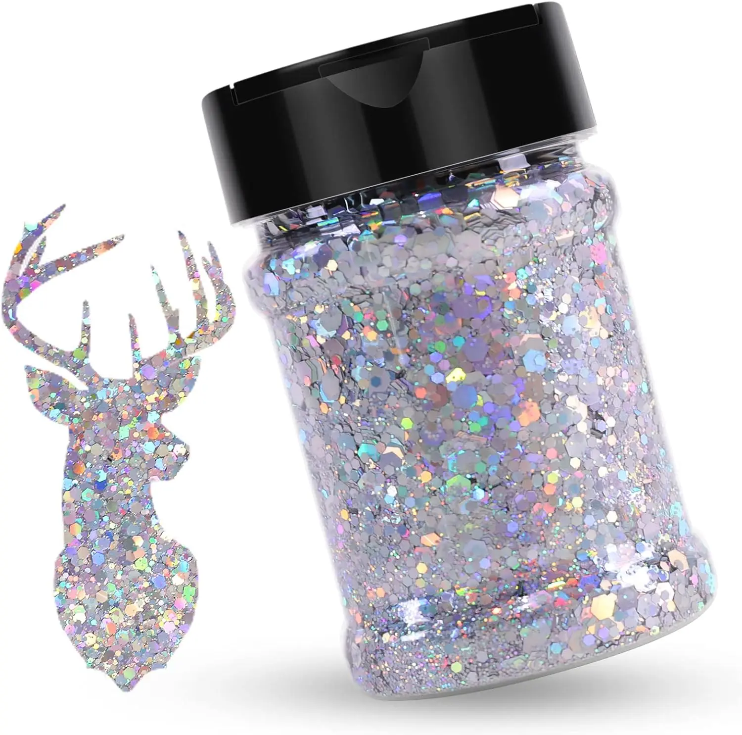 

HTVRONT 100g/3.53oz Holographic Fine Glitter Powder for Resin Non-Toxic Fine Glitter for Nails Resin Candle Making Crafts Decor