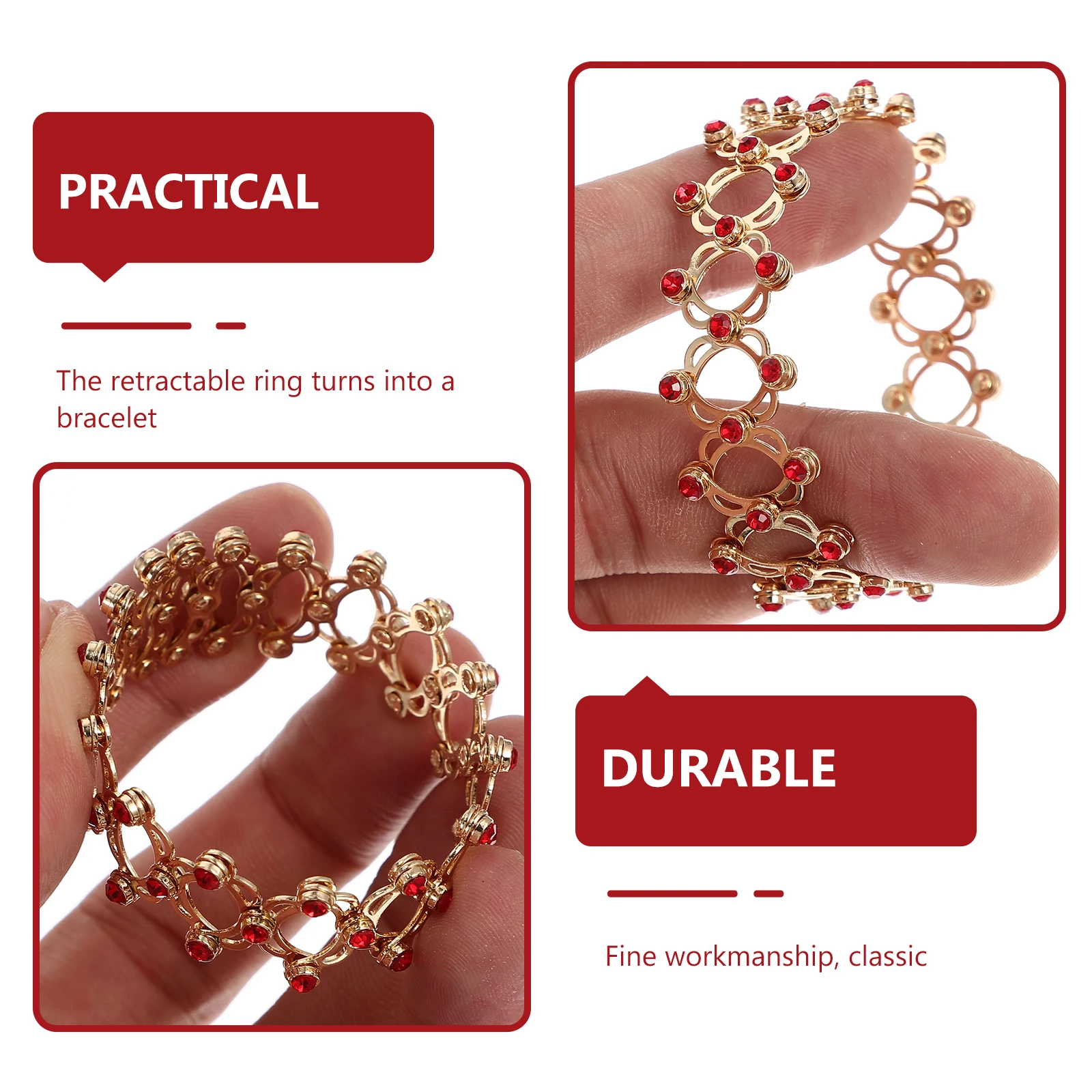 

Trendy Rings Retractable Bracelet Hand Silver Plated Copper Novelty Bracelets Miss