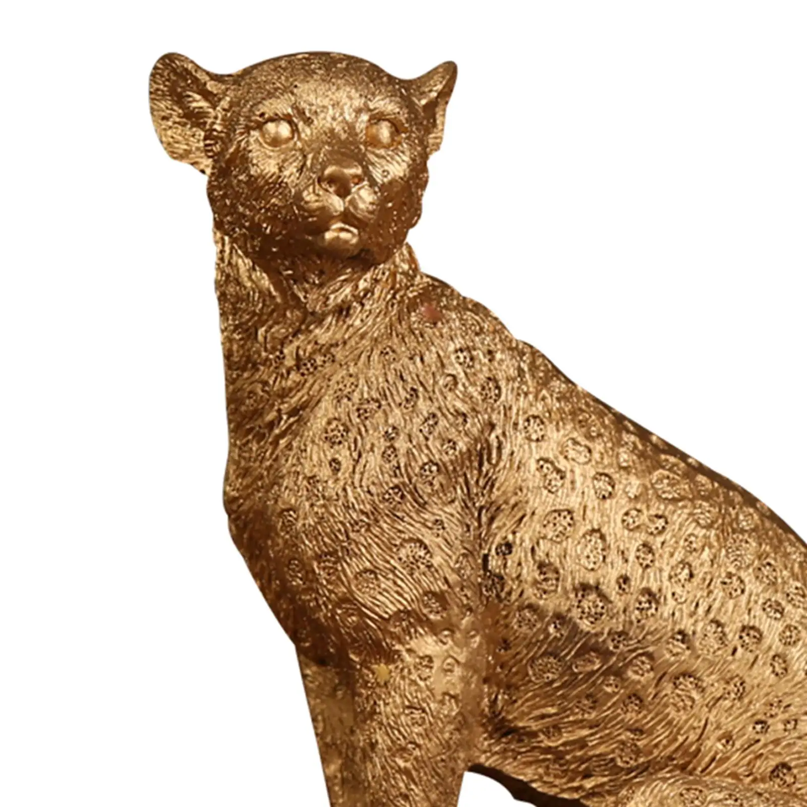 Retro Resin Cheetah Statue Figurine Panther Leopard Sculpture Table Desktop Decor, Captured Every Detail Decoration