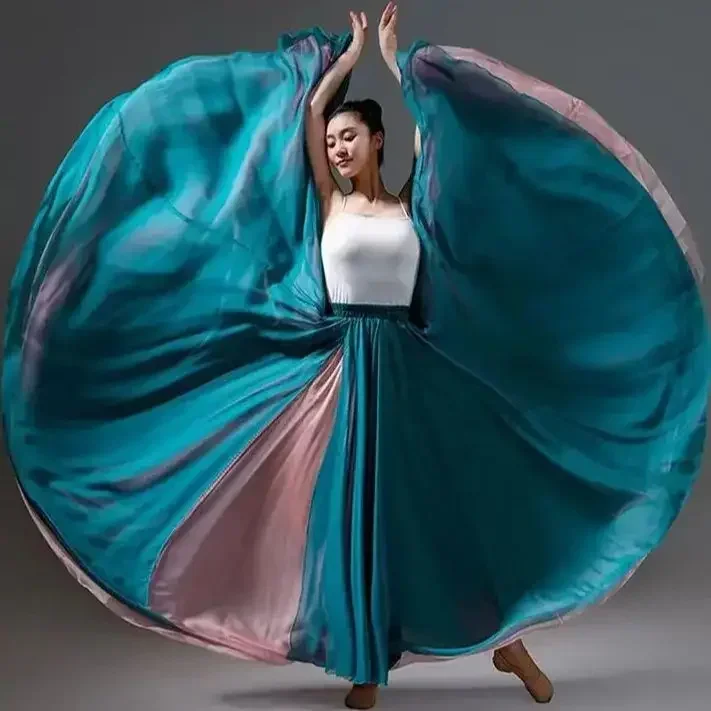 720-度シフォンスカートバレエダンス女性ジプシースケートロングスカートダンサー練習着プロフェッショナルステージダンススカート