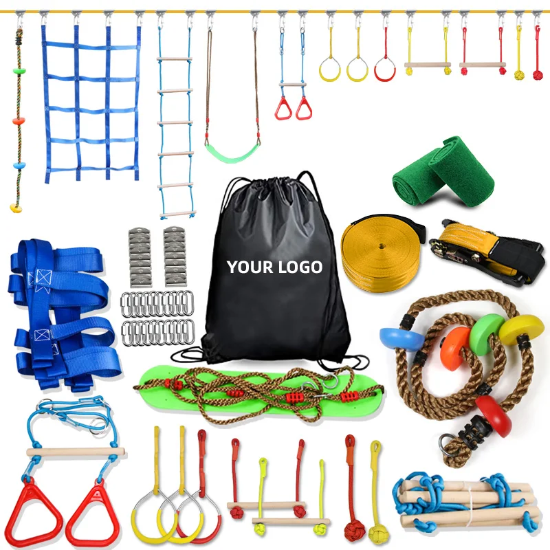 

【Hot】Outdoor Balance Sport Slackline Kits Children's Ninja Slackline Obstacle for Kids
