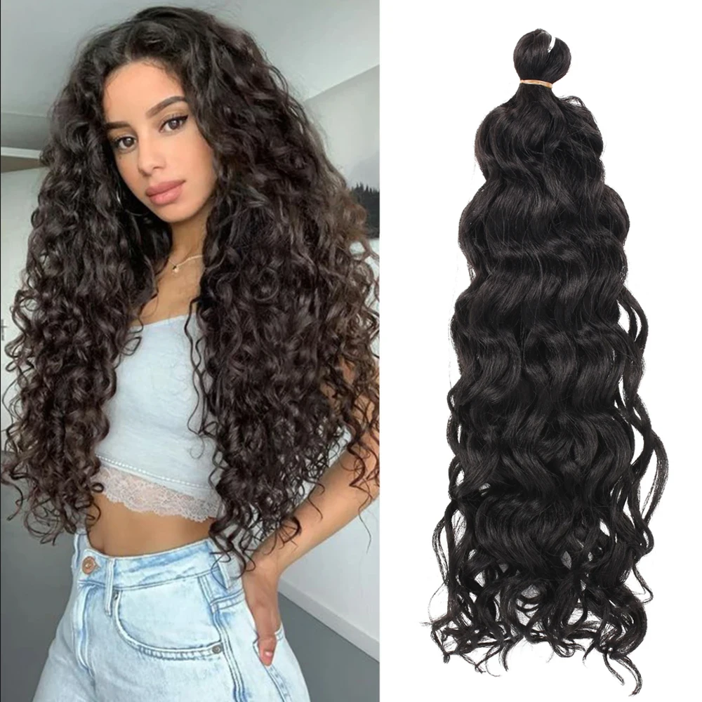 

Synthetic Curly Braiding Hair Extensions Ocean Wave Crochet Hair Braids for Women Long Deep Wave Wet and Wavy Braiding Hair