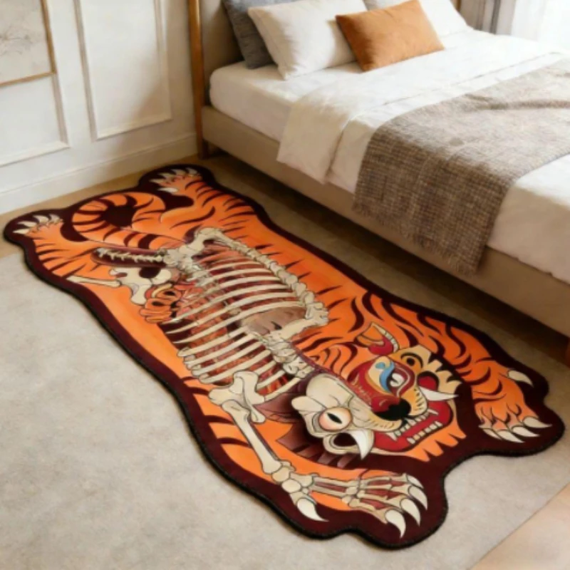 Creativity Bedroom Decor Irregular Shape Carpet Tiger Pattern Carpets for Living Room Anti Slip Cloakroom Floor Mat Washable Rug