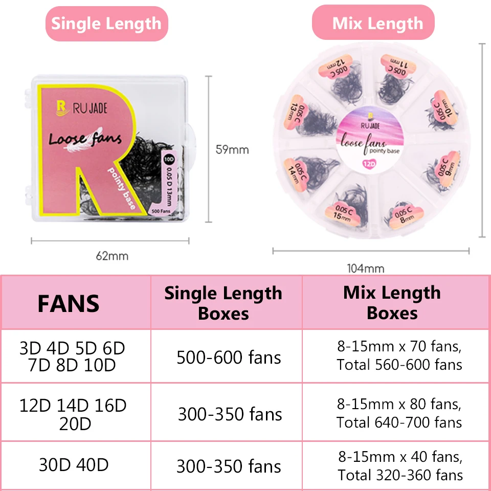 Pré-fabricado leque solto mistura de cílios 3d 6d 8d 10d 16d pontiagudo base fina artesanal solto volume promade ventilador extensão de cílios lash cilio