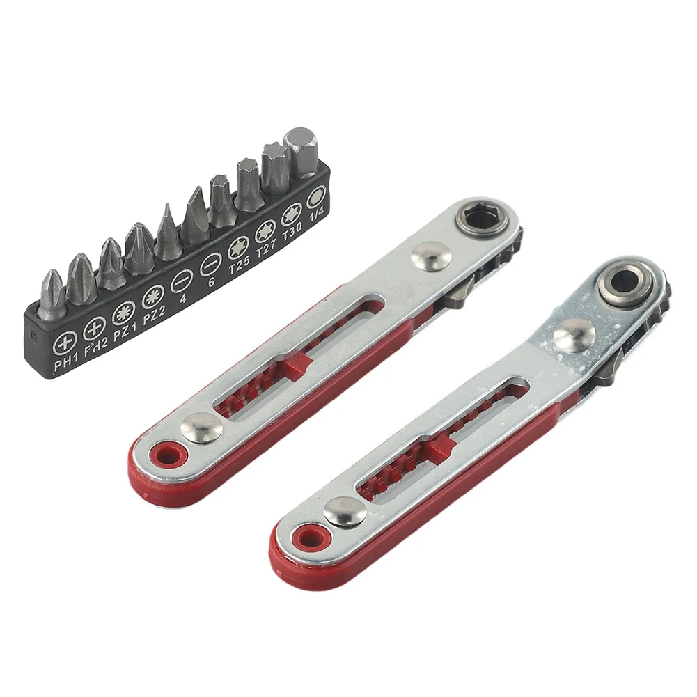 Juego de destornilladores con llave de trinquete, 12 Uds., con interruptor de pulgar para un fácil cambio de dirección y un pequeño funcionamiento de oscilación