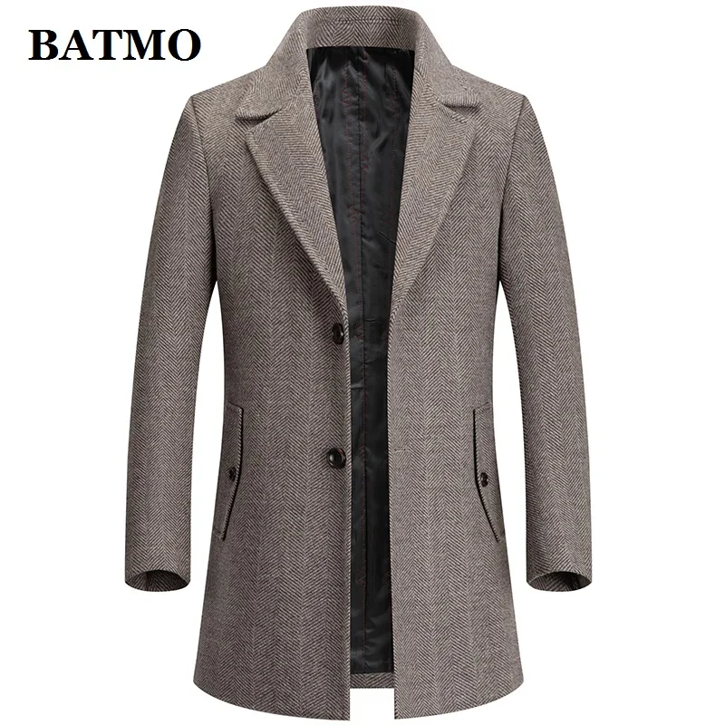 

BATMO 2022 new arrival autumn wool trench coat men,male wool jackets Overcoat size M-4XL 2819