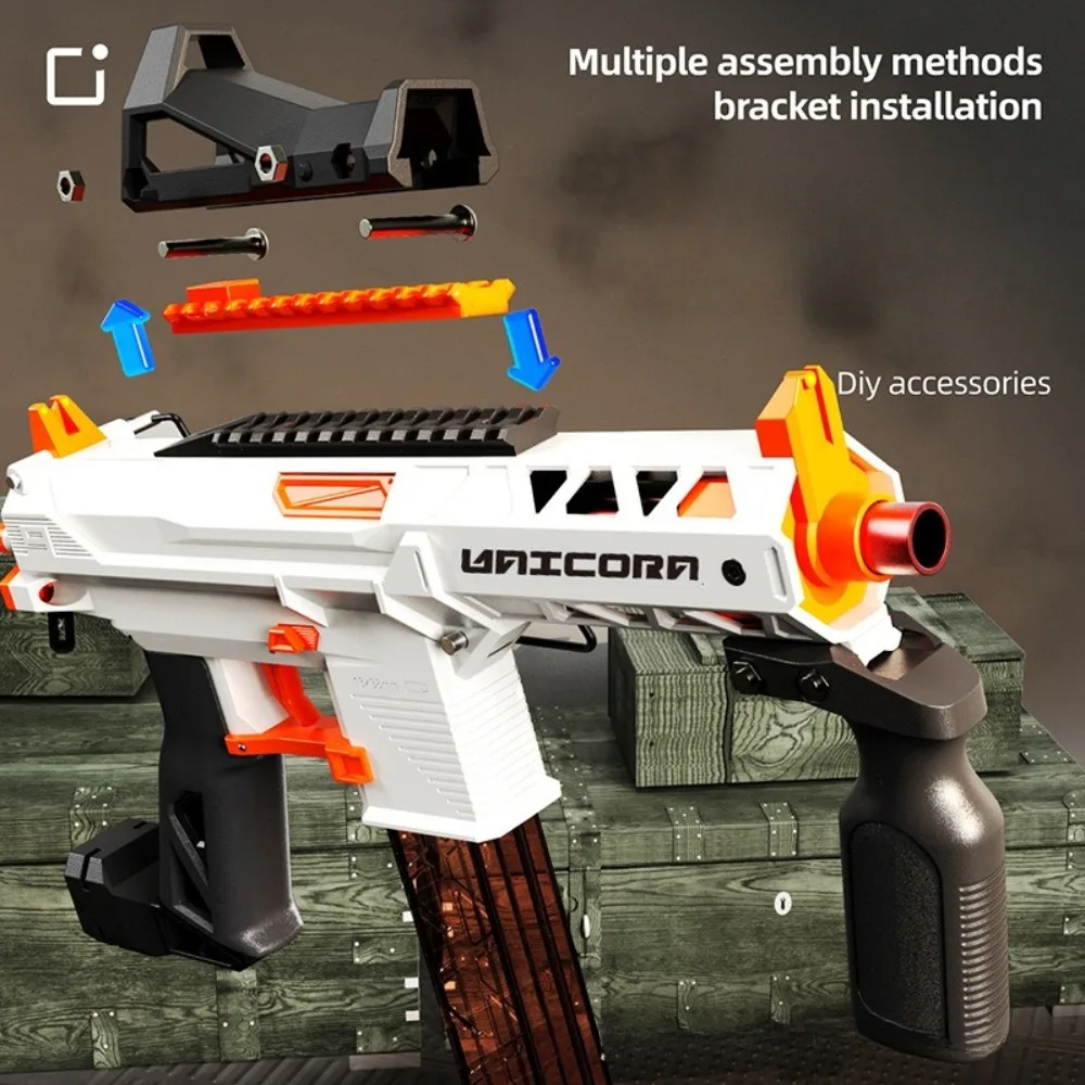 Manual Foam Dart Blaster Toy, Pull‑Back Soft Bullet Launcher with 10 Pcs EVA Soft Darts, Reusable Shooting Toy for Backyard Game