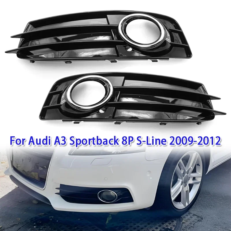 

1/2pcs Car Front Fog Lamp Bezel Fog Light Frame for Audi A3 Sportback 8P S-Line 2009-2012
