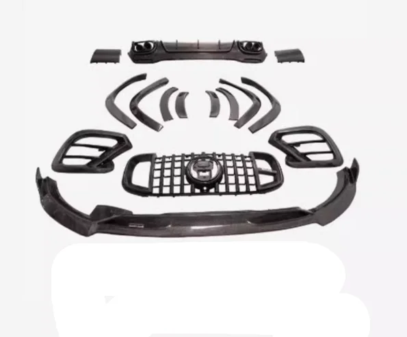 

For Benz X167 GLS450 GLS63 2020-2023 Carbon Fiber Bumper Front Lip Tuyere Rear Trunk Diffuser Spoiler Grill Grille Wheel Brow