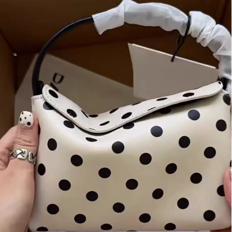 Polka Dot Design Handbag New Casual Artistic Polka Dot Women's Simple Versatile Commuting Handbag