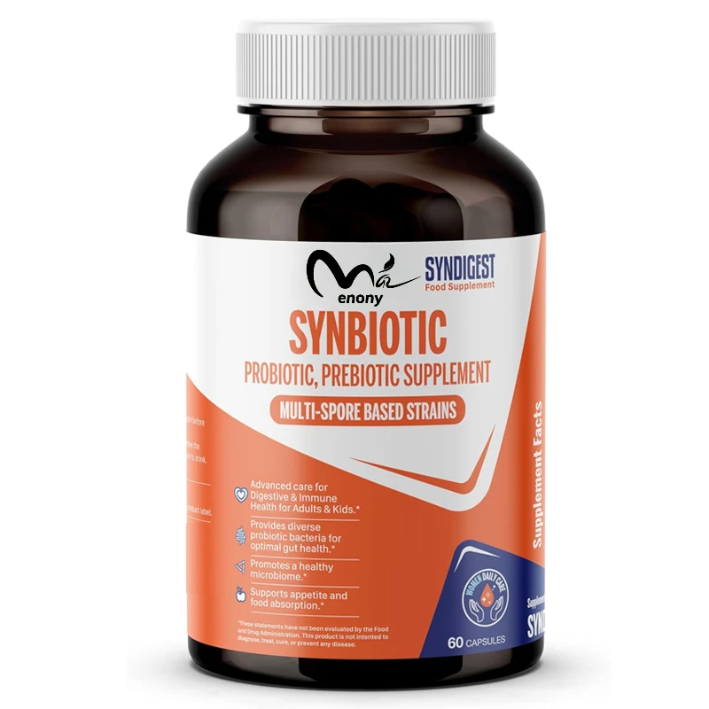 Probióticos y prebióticos de esporas promueven las ventajas intestinales, digestivas y apoyo inmunológico, multivoltura, 60 cápsulas