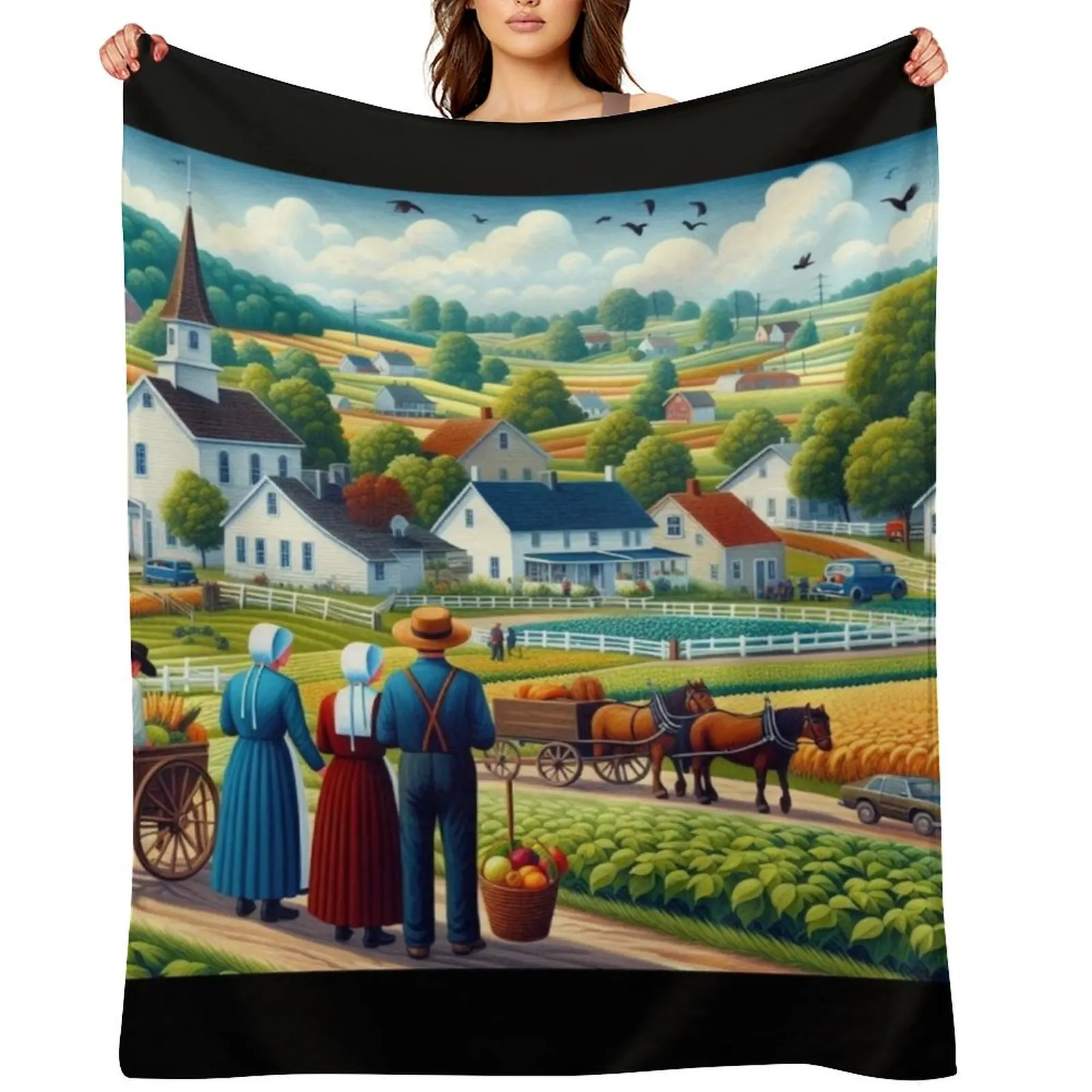 

Amish 5 Throw Blanket Thermals For Travel For Sofa Thin anime Shaggy Blankets