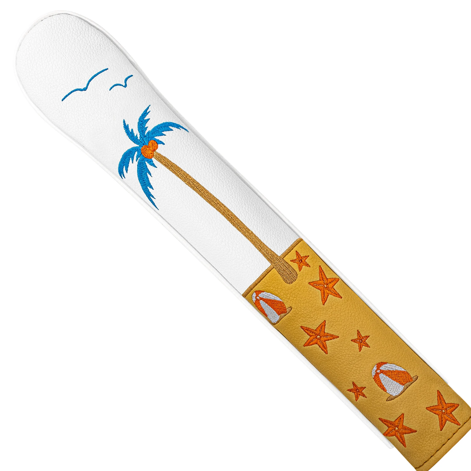 1PC Beach Coconut Tree Embroidery Golf Alignment Stick Cover, Stylish Golf Direction Rod Protective Sleeve