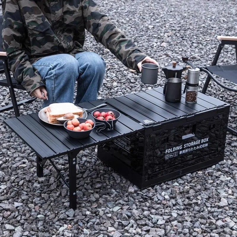 

Aluminum Alloy Thickened Tables Large Capacity Vehicle-mounted Storage Tables Multifunctional Outdoor Camping Furnishings