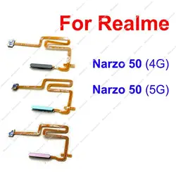 Power Button Fingerprint Sensor Flex Cable For Realme Narzo 50 4G 5G ON OFF Key Sensor Home Touch Fingerprint Sensor Flex Ribbon