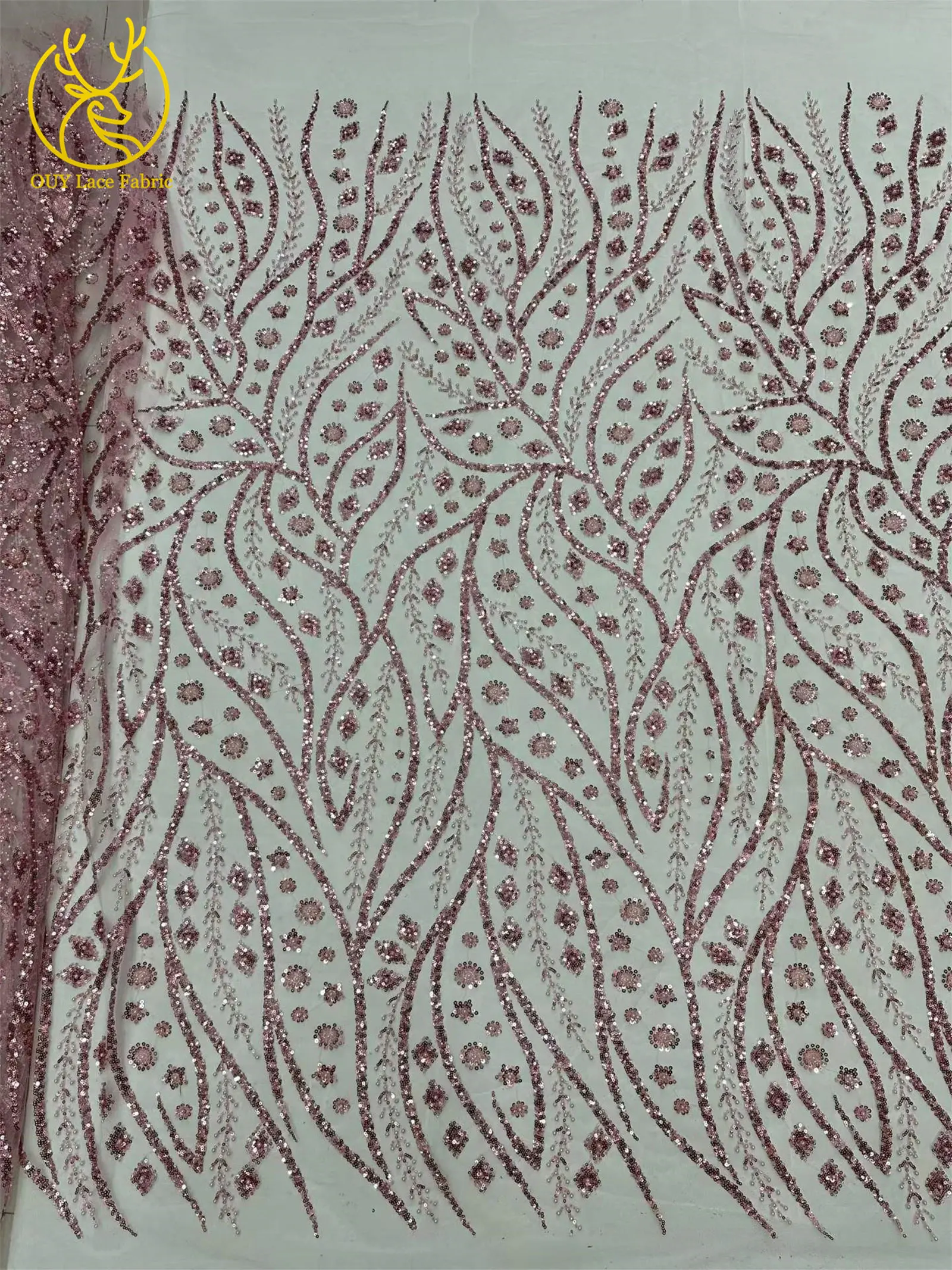 Schwarzer Afrikanischer Pailletten-Perlen-Spitzenstoff 2026 Modischer Nigerianischer Pailletten-Tüll-Spitzenstoff für Hochzeitskleider 5 Yards – Detail 14