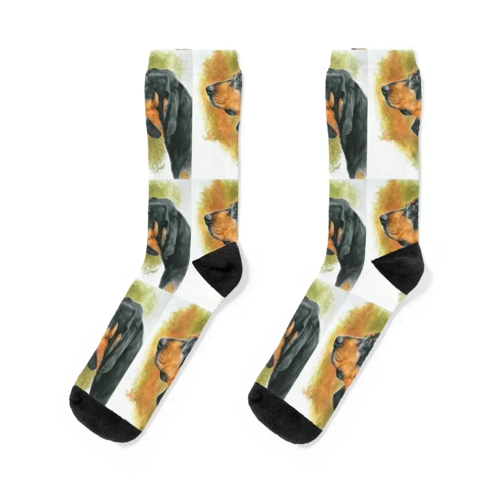 

Black & Tan Coonhound in Color Socks football professional running Men Socks Women's