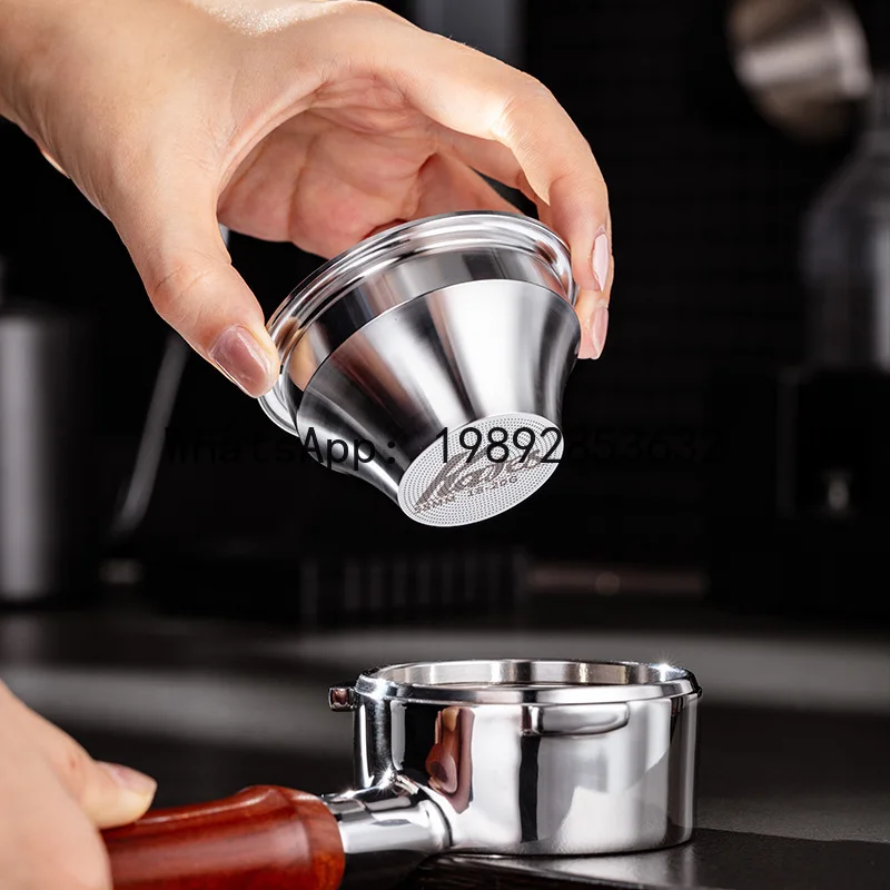 Stainless steel coffee dosing cup with reducer - coffee brewing tool