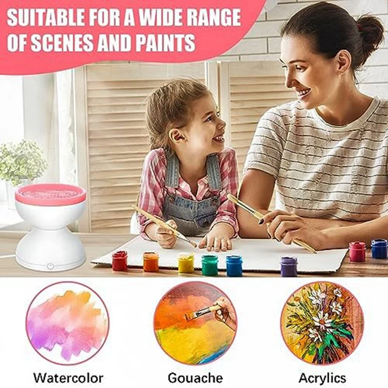 Electric Paint Brush Cleaner Rinse Cup USB Cleaning Washer Rinser Multifunctional Paint Brush Cleaning Tool For Acrylic