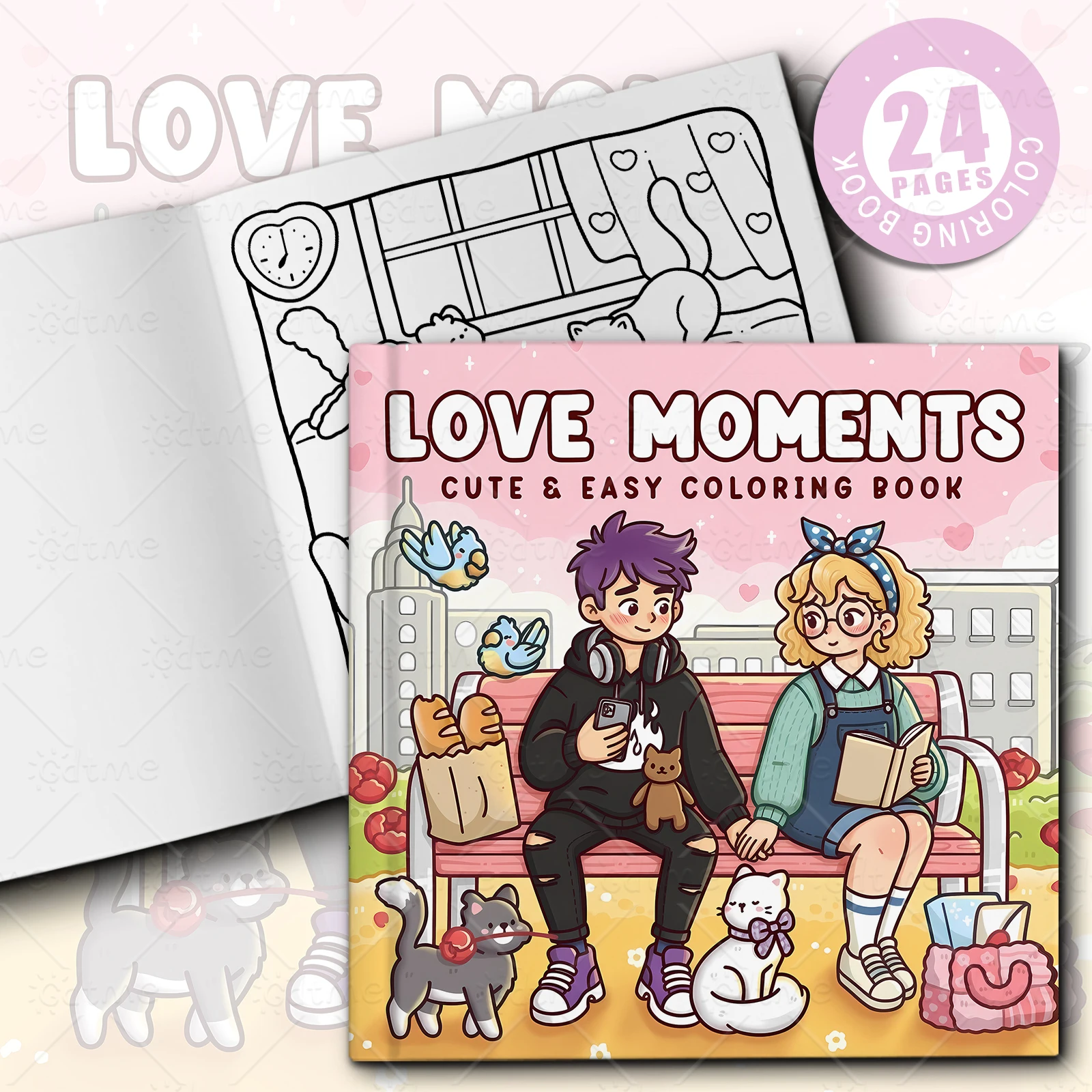 LOVE MOMENTS Malbuch für Erwachsene mit Niedlichen Gemütlichen Täglichen Aktivitäten zur Entspannung (Gemütliche Räume zum Ausmalen) – Detail 1