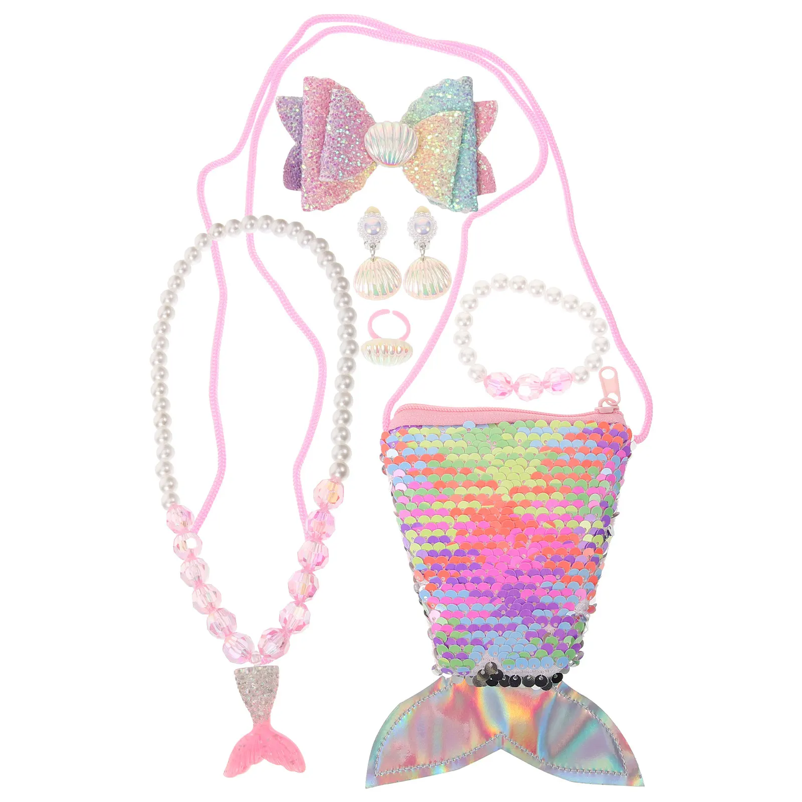 

Kids Necklace Bracelet Set Lovely Simple Color Comfort Material Portable Easy Wear Decorative Necklace Beautiful Bracelet