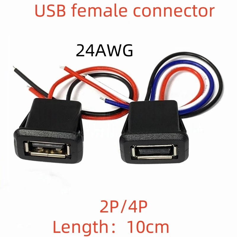 1PCS USB Female Socket A Type Welding Wire USB A Female Charging Port A Port Waterproof Socket DC Voltage Modified Power Socket