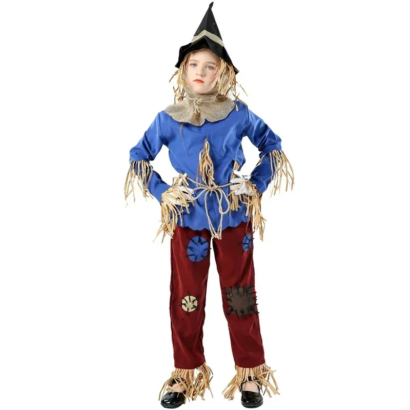 

CyCarnival Halloween Wizard Scarecrow Costume Unisex Parent-Child Book Week Roleplay Cosplay Fancy Party Dress D