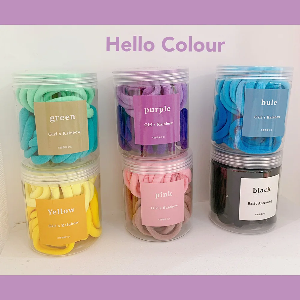 

50 packs of girls gradually change color seamless high elastic headrope hair band