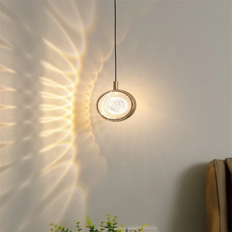 Modern Simple Senior Sense Room Light Bedroom Light Bedside Chandelier Burst Network Red Light Small Hanging Wire Lamp